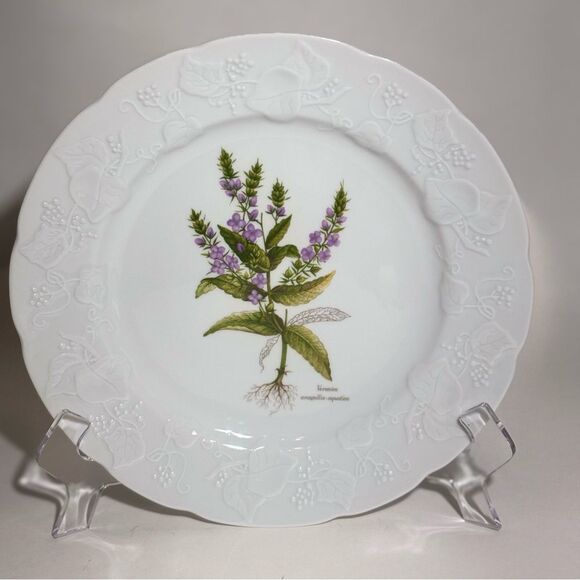Vintage Dansk Botanical Ivy Veronica Anagallis Aquatica 9 3/4" Luncheon Plate - Picture 3 of 5